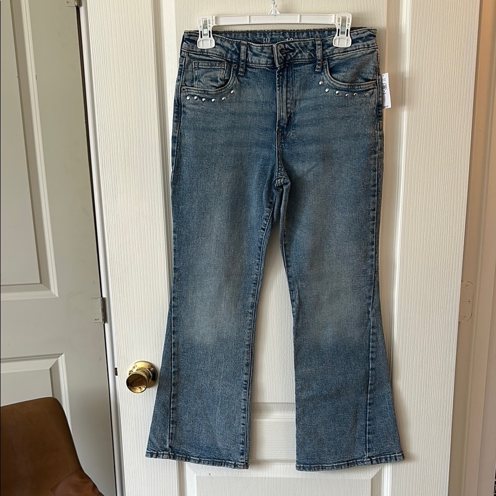 GAP Blue Flare Jeans with Mid-Rise Fit